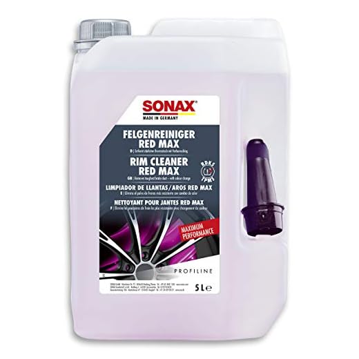 SONAX Profiline fälgrengöringsmedel Red Max (5 liter) tar bort starkaste bromsdamm med färgkuvert | Artikelnummer 02315050