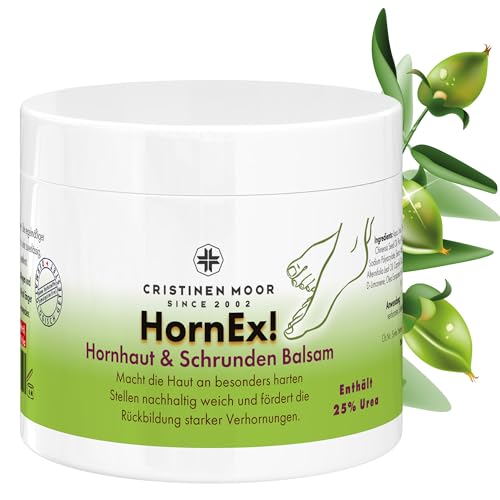 CristinenMoor HornEx! Hornhaut & Schrunden Balsam mit 25% Urea | 200ml | Fußcreme | entfernt zuverlässig überschüssige Hornhaut | normalisiert rissige, sehr trockene Fersen