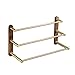 Toallero de baño de Nogal Estante de Madera Maciza Toallero Dorado Estante de baño de Dos Barras y Tres Barras Estante de Toalla