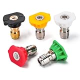 Pressure Washer Tips, Set of 5 Pressure Washer Nozzle Tips, 1/4 Inch Quick Connect, 4000 PSI(3.0 GPM)