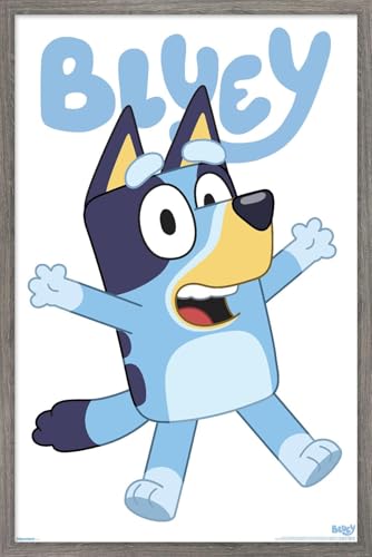 Trends International Bluey - Bluey Feature Series Wall Poster, 22.4L x 14.7W, Barnwood Framed Version