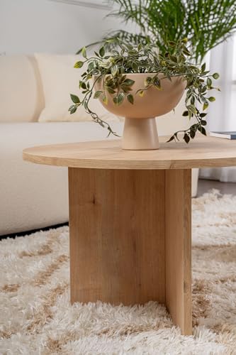 Eleganter Couchtisch, Sapphire Oak, 119 x 39,8 x 60 cm | 100% melaminbeschichtete Spanplatte, 18 mm Stärke | stilvoll & funktional für Moderne Wohnräume