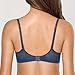 DOBREVA Women's Sexy Lace Push Up Plus Size Bra Sheer Balconette Underwire Unlined Military Blue 34DD
