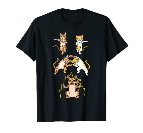 Chat Léopard Chat Domestique Chat du Bengale Fusion Anime T-Shirt