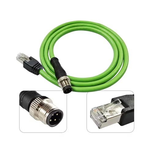 Cable M12 a RJ45, D-Code 4Pin Macho, 1 m, Industrial IP67 miniatura 2