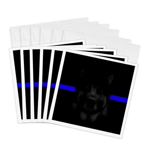 Cartes de vœux berger allemand noir et blanc gc_337339_1 lot de 6