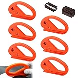 6 Stück Geschenkpapier Schneider für Rollen, Effizienter Wrapping Paper Cutter mit 10 Ersatzklingen, Orange Geschenkpapier Cutter für Weihnachten, Geburtstagsgeschenke und Papierrollen