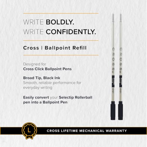 Image of Cross Ballpoint Pen Refill - 2 per Card, Broad Black
