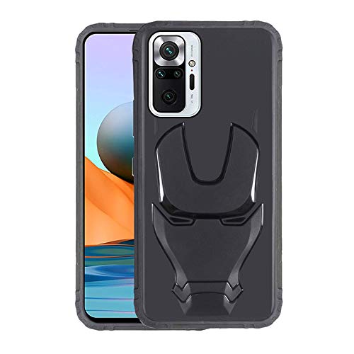 3D Iron Man Avengers Back Case Cover | 360 Degree Protection | Shock Proof | Screen & Camera Protection | Soft Silicon Rubberised Back Cover for Mi Redmi Note 10 Pro/Mi Redmi Note 10 Pro Max