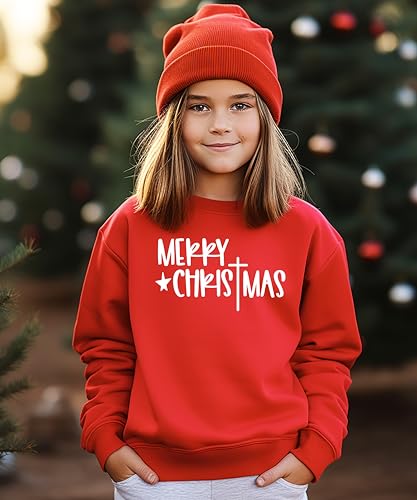 Olive Loves Apple Merry Christmas Cross Sweater Religious Holiday Pullover3