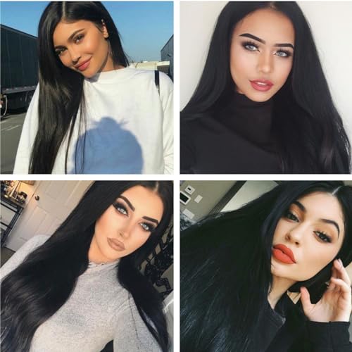 Mersi S034BK Long Black Wig For Gothic Costume Women Halloween Costume 27'' Straight Long Black Wig Natural Cute Black Wigs thumb #4