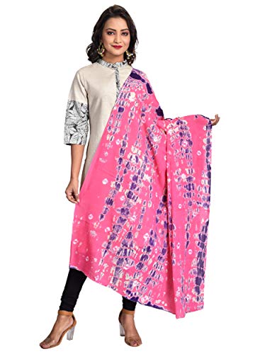Image of Women's Pure Cotton Multi-Colored Traditional Authentic Tie Dye with Bandhej Bandhani Dupatta Chunni