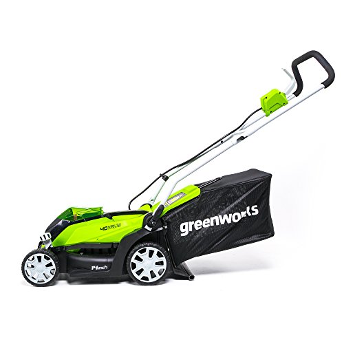Greenworks 40V 14 Inch Cordless Lawn Mower, 4Ah Battery and Charger Included MO40B410