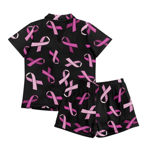 Image of Women's Short Sleeve Sleepwear Pajamas Nightwear with Pockets | Premium Polyester Fabric Ultra Soft Lightweight Breathable Touch, Wrinkle Resistant, All Day Cozy Wear for Daily Sleep