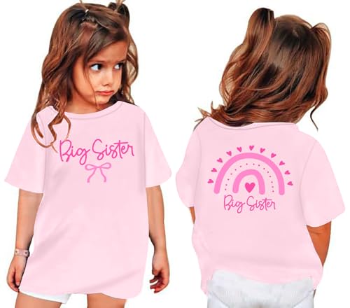 Image of Toddler Big Sister Shirts in My Big Sister Era Girl Graphic T-Shirt Casual Toddler Infant Girls Outfits