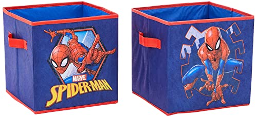 Image of Marvel Spiderman Set of 2 Durable Storage Cubes with Handles