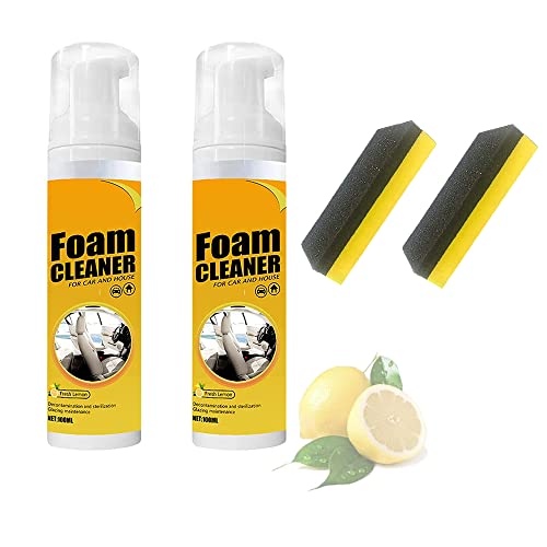 Hairline (2Pcs*100 ml) 2023 New Multipurpose Foam Cleaner Spray, All Around Master Foam Cleaner for Car and House-Lemon Flavor, All-Purpose Cleaners
