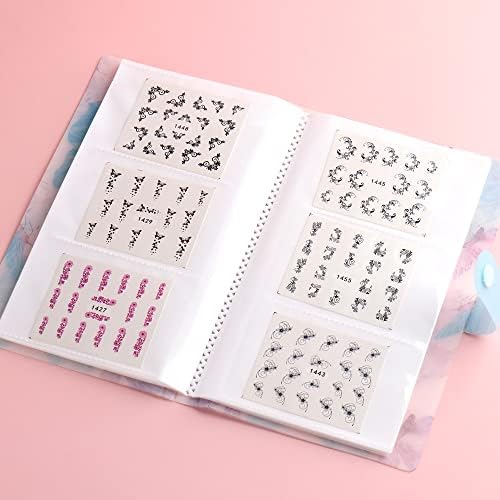 120 Slots Butterfly Nail Art Sticker Storage Book Nail Art Decals Collecting Album Nail Stickers Empty Display Book Collecting Holder Binder Book Plastic DIY Nail Art Design Tools for Nail Art Sticker