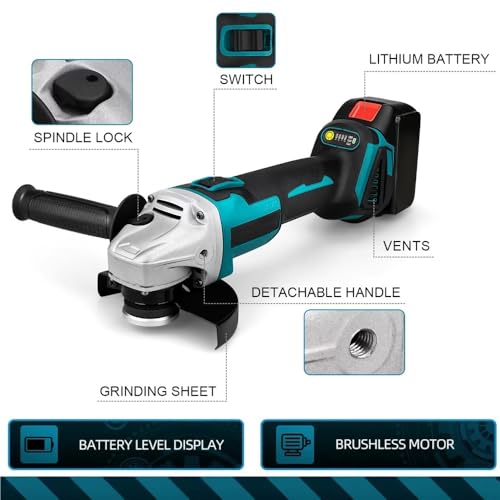 Amoladora angular sin cables de 125mm para solucionar cortes dificiles 5