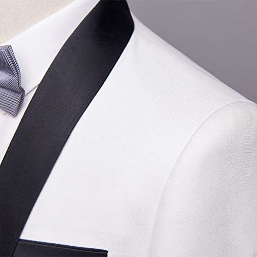 Image of MY'S Mens 3-Piece Suit Shawl Lapel One Button Tuxedo Winter Fabric Slim Fit Premium Dinner Jacket Vest Pants & Tie Set