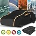 Waterproof Car Cover Compatible with Renault Clio 4 RS Cover All Weather Protection with Side Zipper and Reflective Strip,Custom Outdoor Full Car Covers UV Resistant Rainproof Snowproof Windproof