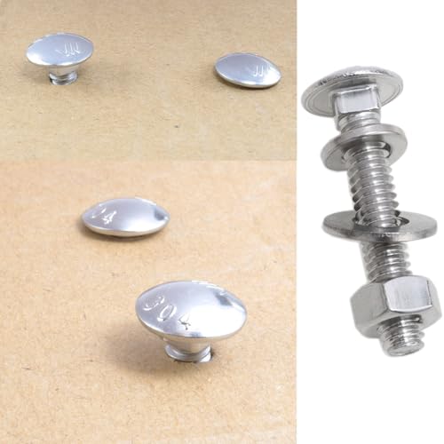 Image of Stainless Steel 18-8 Full Thread Coverage 1 /4-20 x1-1 /2 Carriage Bolts and Nuts Kit Square Bolt T Slot Bolts Head Bolts Header Bolts Hexagon Nut Spring Washer and Flat Washer Silver 10 Set