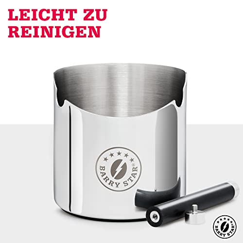 Abklopfbehälter Barry Star Knock Box XL aus Edelstahl (Ø 14 cm)