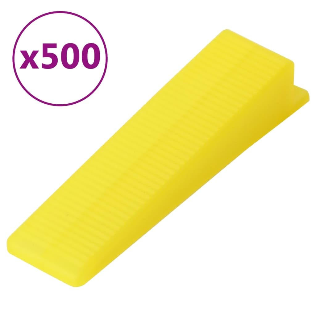 Sistema de nivelación de azulejos con 500 cuñas, 2500 clips de 1 mm de grosor, de polipropileno, incluye pinzas ajustables para colocación precisa de azulejos y azulejos de pared en bricolaje