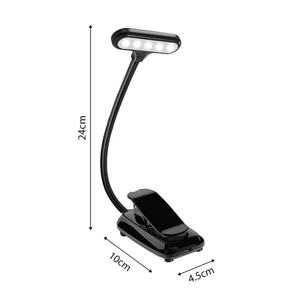 HURRISE LED Music Stand Light with 3 Brightness Modes, Rechargeable Portable Lamp for Piano Sheet Music Guitar Book Reading, 360 Angle Adjustable