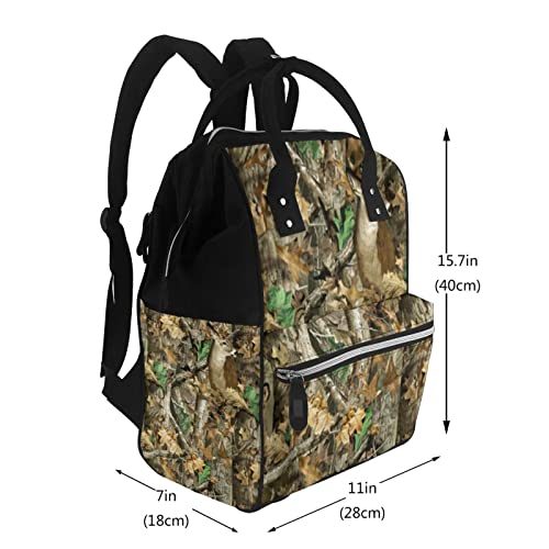 Allgobee Diaper Changing Backpacks For Mom Camo-Deer-Camouflage-Hunting Travel Bookbag Diaper Bags Back Pack #TOP1