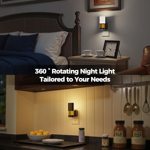Image of Briignite Night Lights Plug into Wall 2 Pack Dimmable 3CCT Night Light