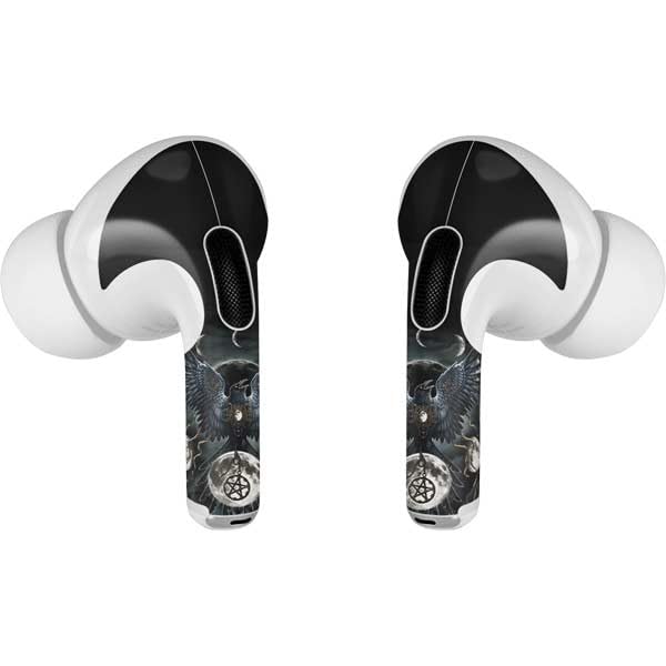 Skinit Decal Audio Skin Compatible with Apple AirPods Pro - Officially Licensed Sarah Richter Crow and Moon Phases by Sarah Richter Design