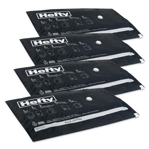 Hefty MAX Shrink-Pak Vacuum Seal Storage Bags for Clothing, Travel, Bedding | Tear & Water Resistant, Dual-Valve Space Saver Compression Bags - Large, 4-Pack by Shrink-Pak - Used condition - Image 8