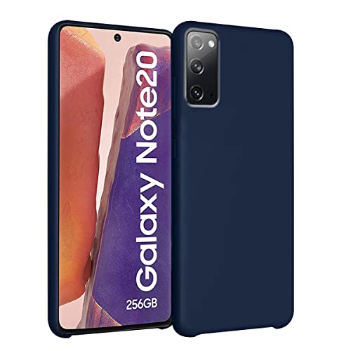 Image of LIRAMARK Liquid Silicone Soft Back Cover Case for Samsung Galaxy Note 20 (Midnight Blue)