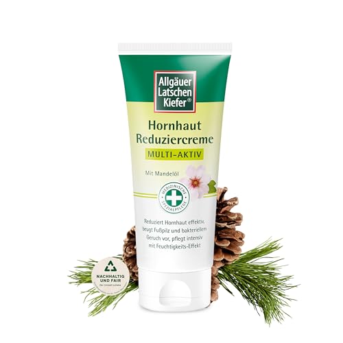 Hornhaut Reduziercreme Multi-Aktiv – reduziert Hornhaut innerhalb weniger Tage - beugt Fußpilz vor - spendet Feuchtigkeit - medizinische Fußpflege – Allgäuer Latschenkiefer – 100 ml