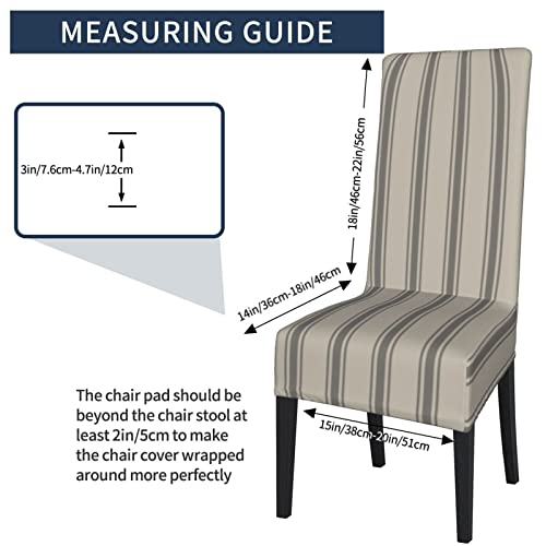 Dining Chair Covers Printed Stretch Chair Protector Cover Seat Slipcover Removable Washable Chair Slipcovers For Hotel/Ceremony/Banquet Rustic Farmhouse Black Ticking Farm Country Modern Striped #TOP4