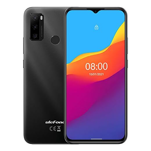 Android 11 Moviles Libres Ulefone Note 10 Teléfono, Dual SIM+SD Dedicada, Batería 5500mAh (Carga Inversa OTG), Octa-Core 32GB, 6.52'' Pantalla Waterdrop, Huella Digital + Identificación Facial Negro