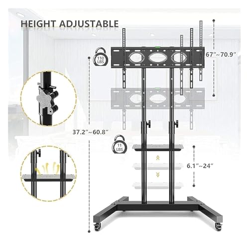 Soporte móvil para TV con ruedas para pantallas de 32-65 pulgadas miniatura 5