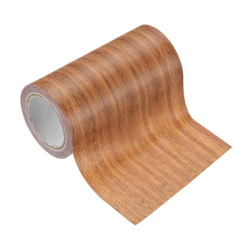 Image of PATIKIL Wood Grain Tape 4 inch x 15 Ft, Self-Adhesive Wood Texture Repair Tape Realistic Wooden Effect Patch for Furniture Cabinets Floor Walls,Orange Oak
