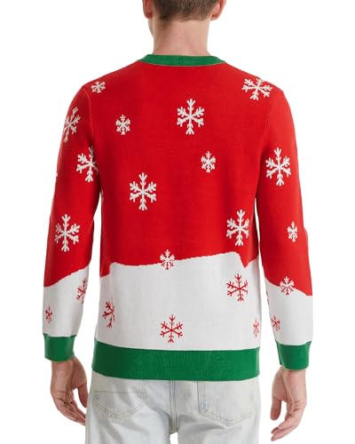 Runhit Ugly Christmas Sweater Men Unisex Crew Neck Knitted Ugly Christmas Sweater Women Funny Pullover for Holiday3