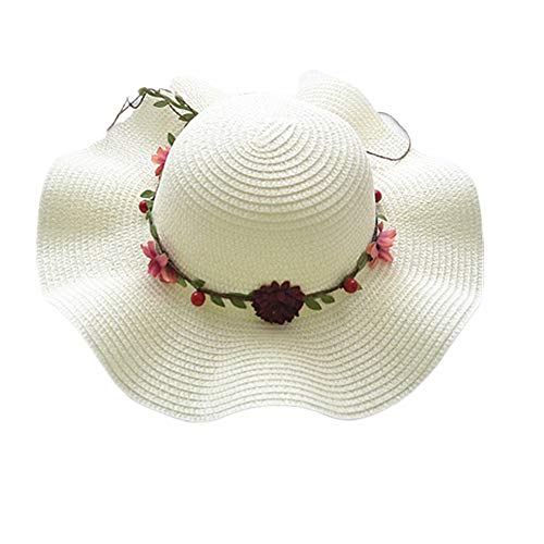 Lidylinashop Cappello Donna Mare Cappelli Paglia Sun Hat Ladies Cappelli da Donna Estate Cappello di Paglia da Donna Cappelli Estivi Creamy-White,Freesize