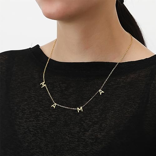SKQIR Mama Necklaces For Women, Gold Plated Momma Mom Necklace,Pregnant Pregnancy Gifts For Expecting Mom, First Time New Mom Gifts,Mommy Mama To Be Gifts,Postpartum Gifts For Mom After Giving Birth3