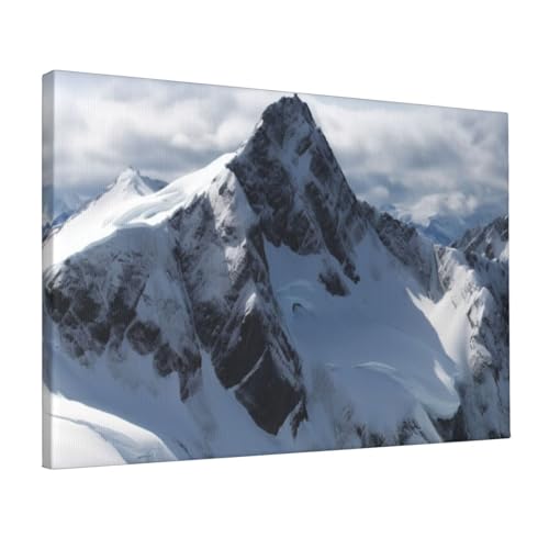 Toile murale imprimée montagne enneigée YoupO pour habiller un mur vide de salon 30x45