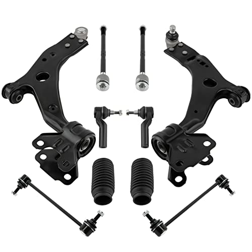 maXpeedingrods 10Pc Front Suspension Kit for Ford Escape 2013-2018, 2 Lower Control Arms 2 Sway Bar End Links 4 Inner Outer Tie Rod Ends 2 Rack Pinion Boots