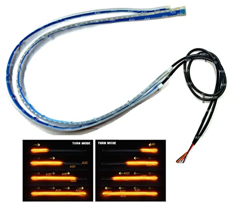 Image of A2D 15523 Headlight Combo of Dual 60cm Led Light DRL with Matrix Style Flow Indicator Turn Signal Left and Right Function Set of 2 for Maruti Suzuki Grand Vitara