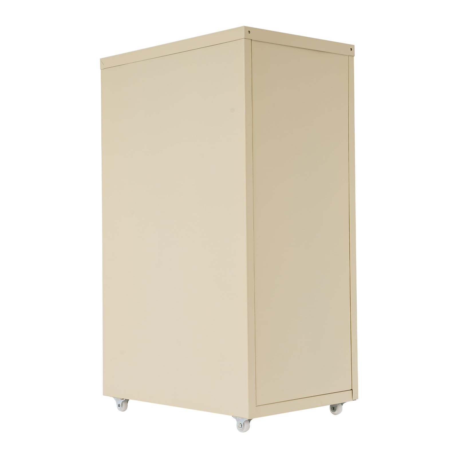 Contenitore con ruote in metallo, mobile per ufficio da scrivania, organizzatore per ufficio con 6 cassetti, armadio con serratura con ruote, 28 × 41 × 69 cm (beige)