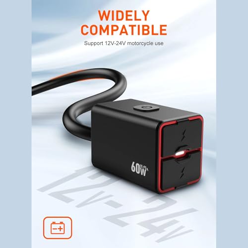 Cargador USB de moto impermeable con salida ajustable universal 5