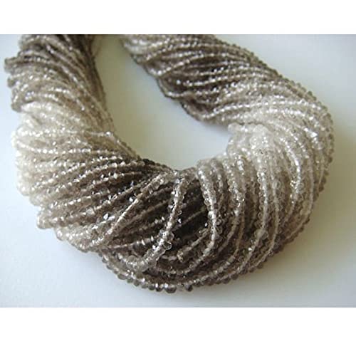 Quartz fumé perles micro rondelles facettées 4mm lot 5 strands 14 pouces