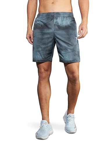 Image of TECHNOSPORT Men's Regular Fit All Over Print Stretchable Shorts with Quick Dry, Anti Odour for Gym, Sports and Regular Use