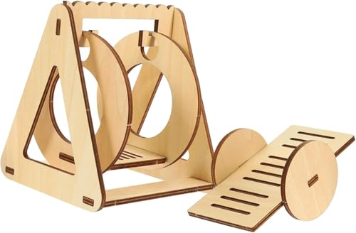 uuClub2個 ハムスタースイング + シーソー Diy 組み立ておもちゃ小動物生息地の装飾 チンチラシーソー ハムスターケージ小道具 Diyハムスターシーソー ハムスターケージの装飾 木製